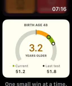 Ritualize BioAge barometer on Apple Watch